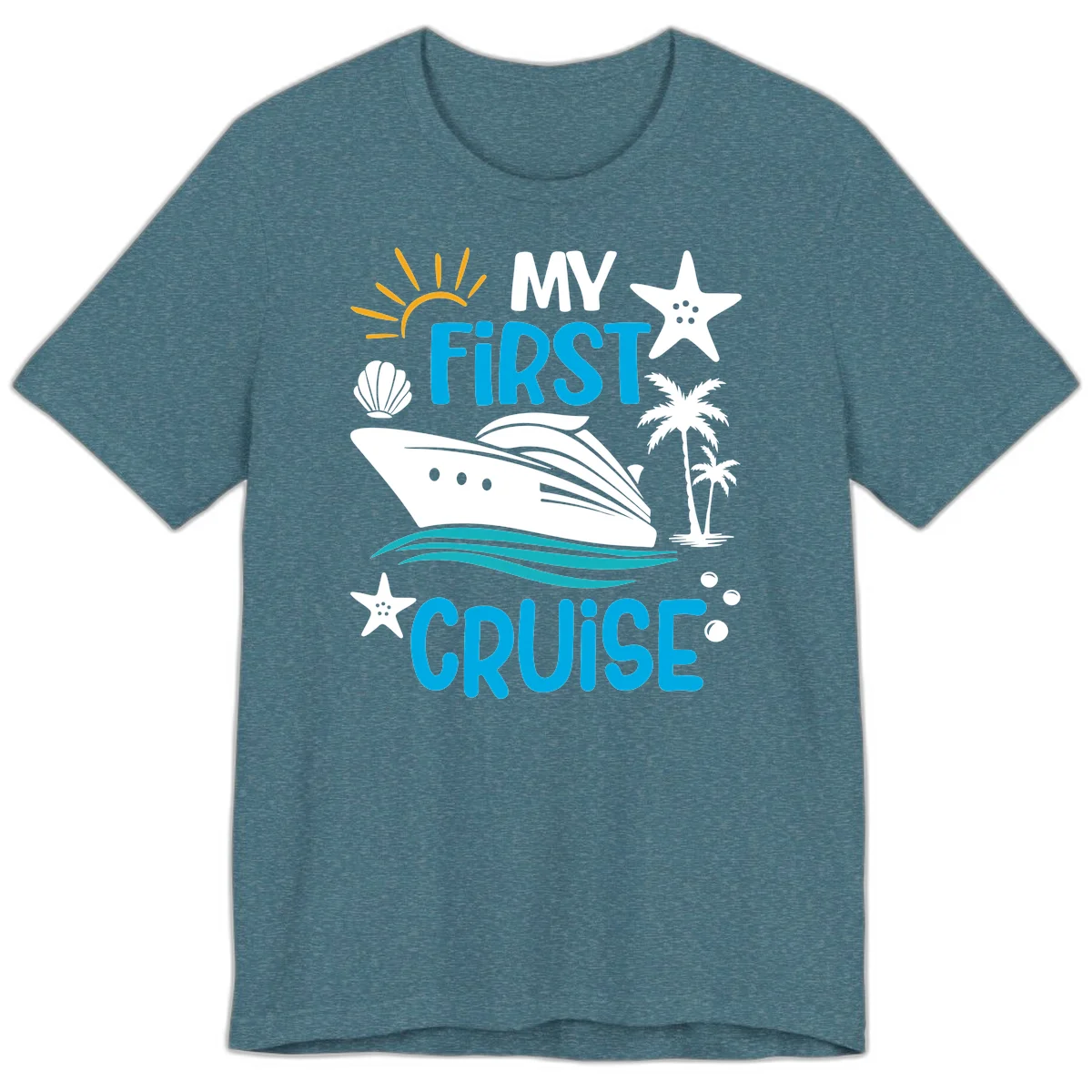My First Cruise Premium T-Shirt in Heather Deep Teal