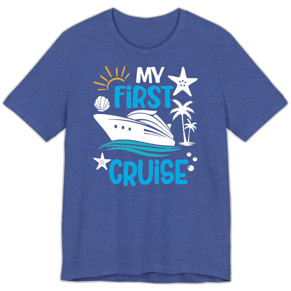 My First Cruise Premium T-Shirt in Heather True Royal