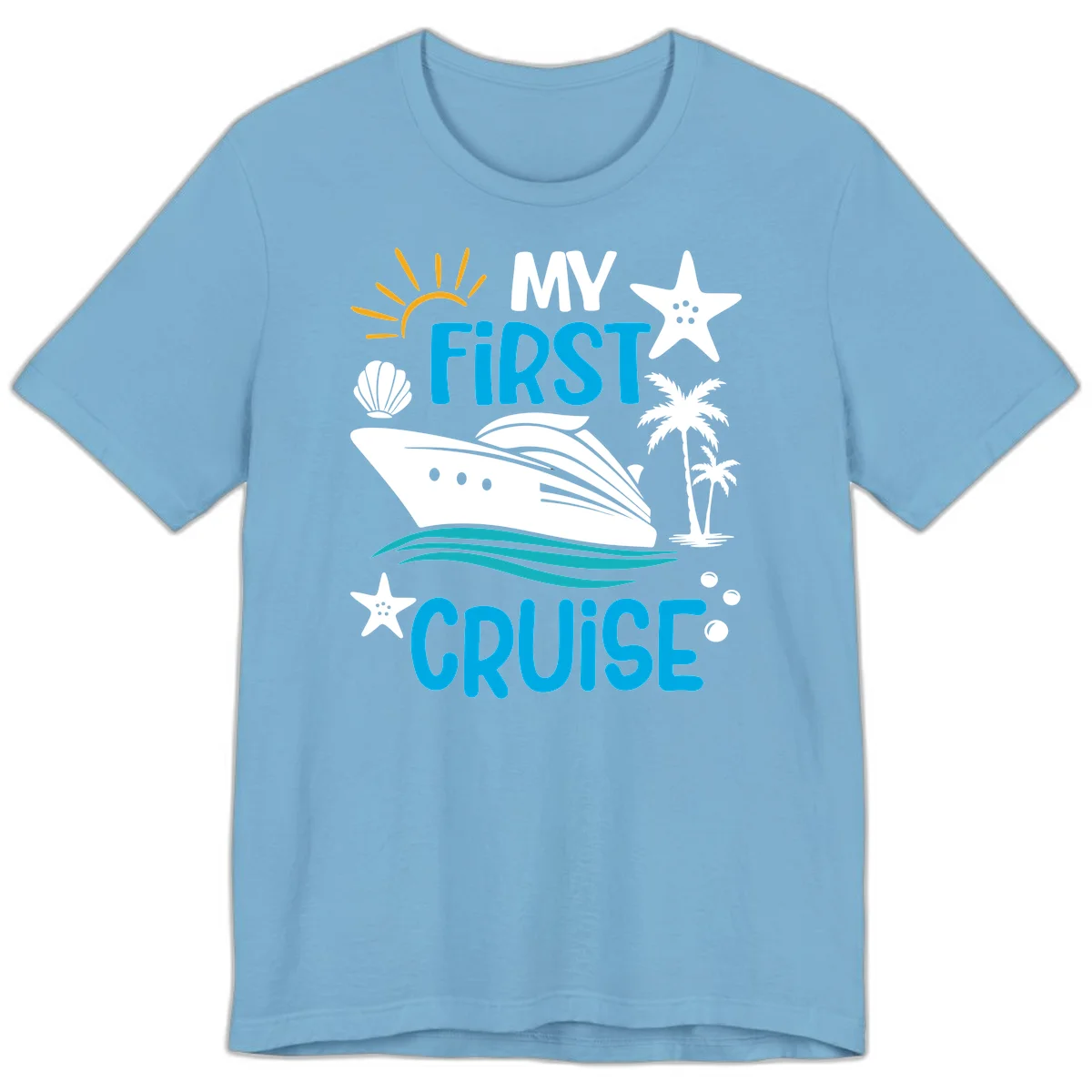 My First Cruise Premium T-Shirt in Ocean Blue