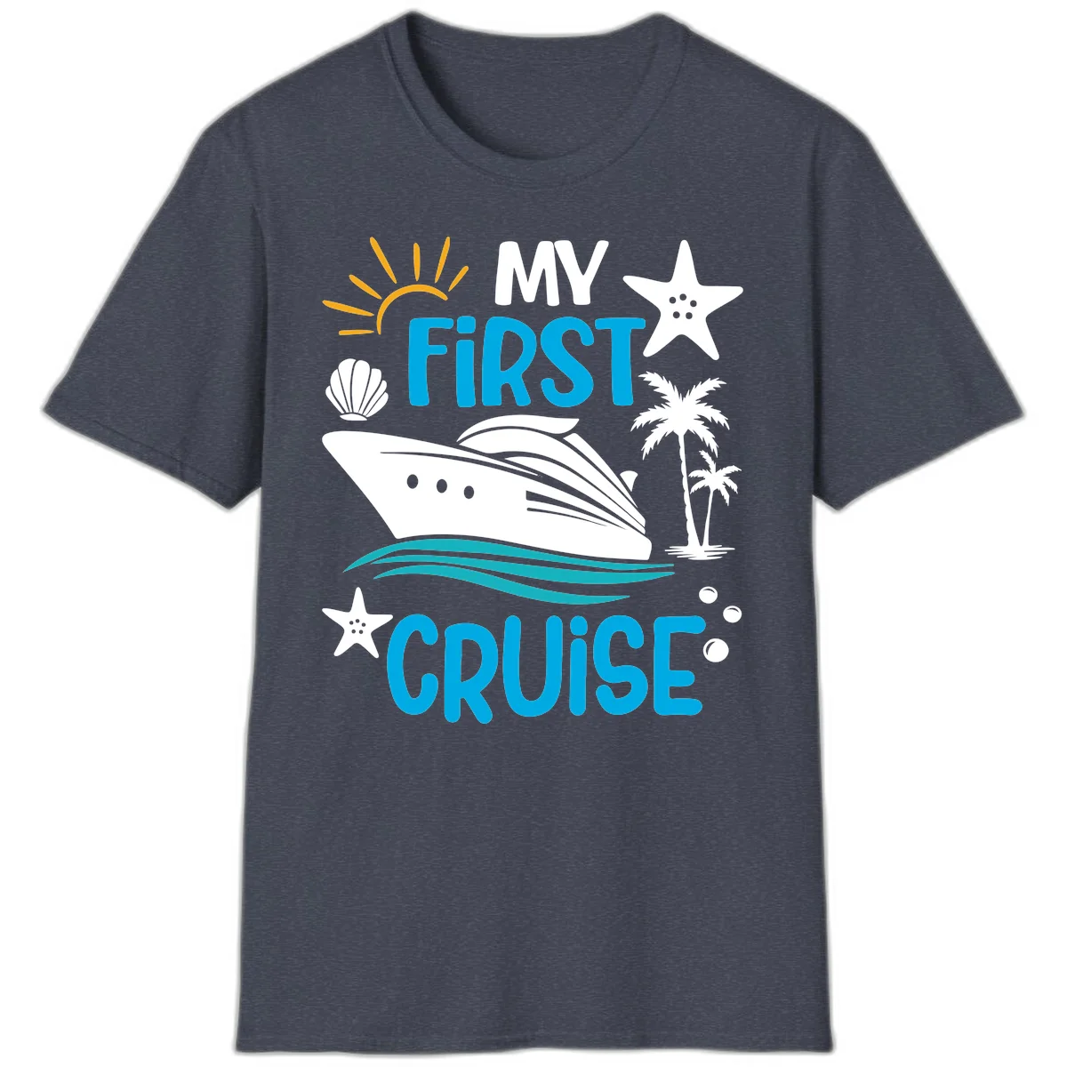 My First Cruise T-Shirt in Heather Navy