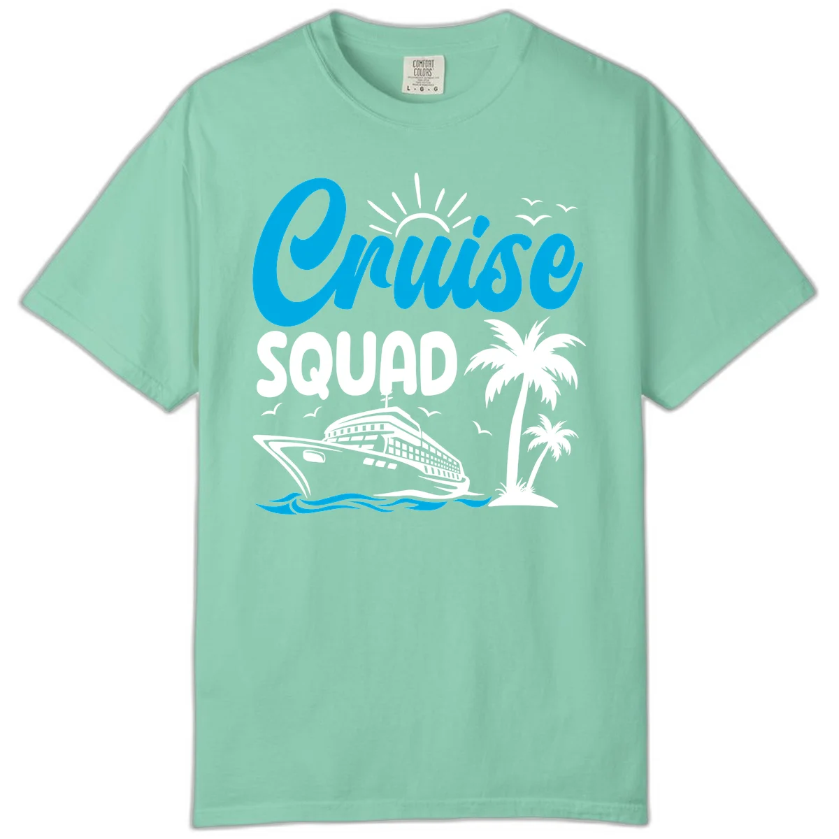 Cruise Squad Vacation Vibes Comfort Color Tee in Island Reef