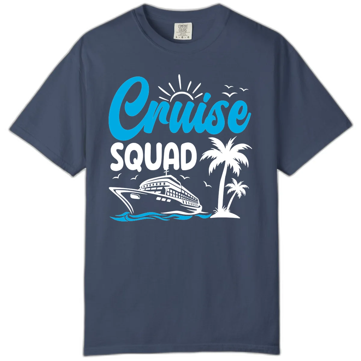 Cruise Squad Vacation Vibes Comfort Color Tee in Midnight