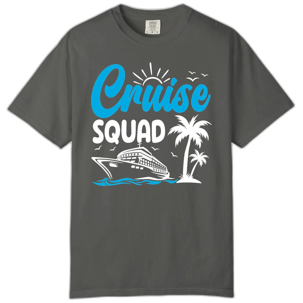 Cruise Squad Vacation Vibes Comfort Color Tee in Pepper
