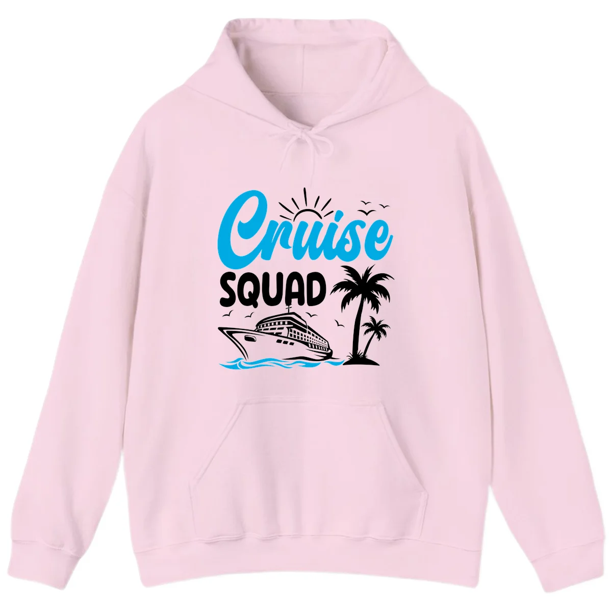 Cruise Squad Vacation Vibes Hoodie in Light Pink