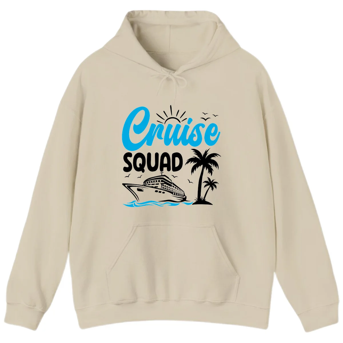 Cruise Squad Vacation Vibes Hoodie in Sand