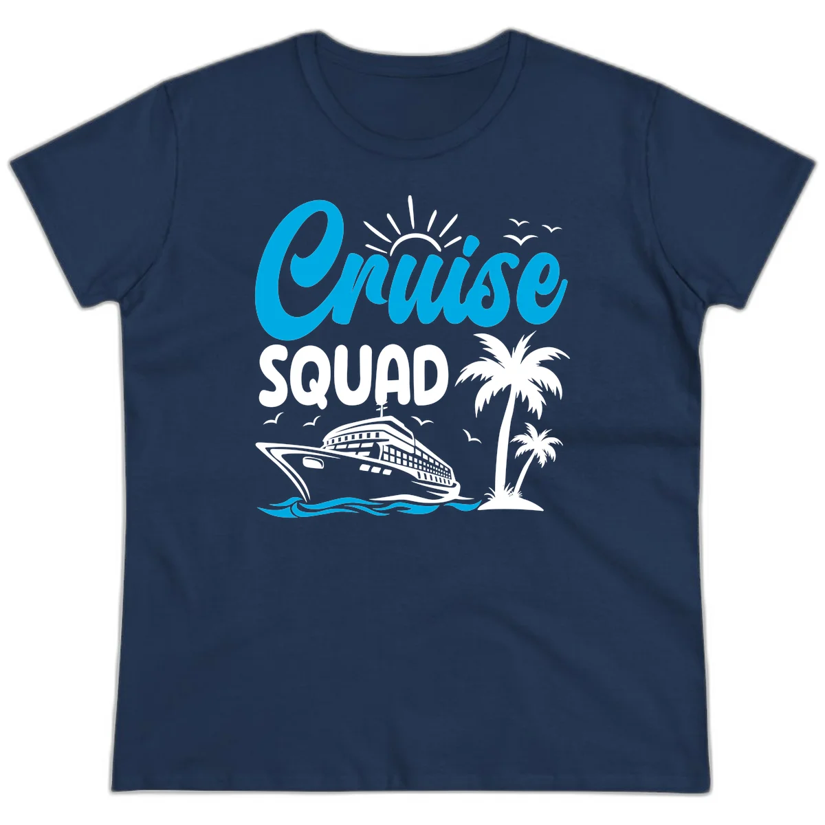 Cruise Squad Vacation Vibes Ladies Tee in Navy