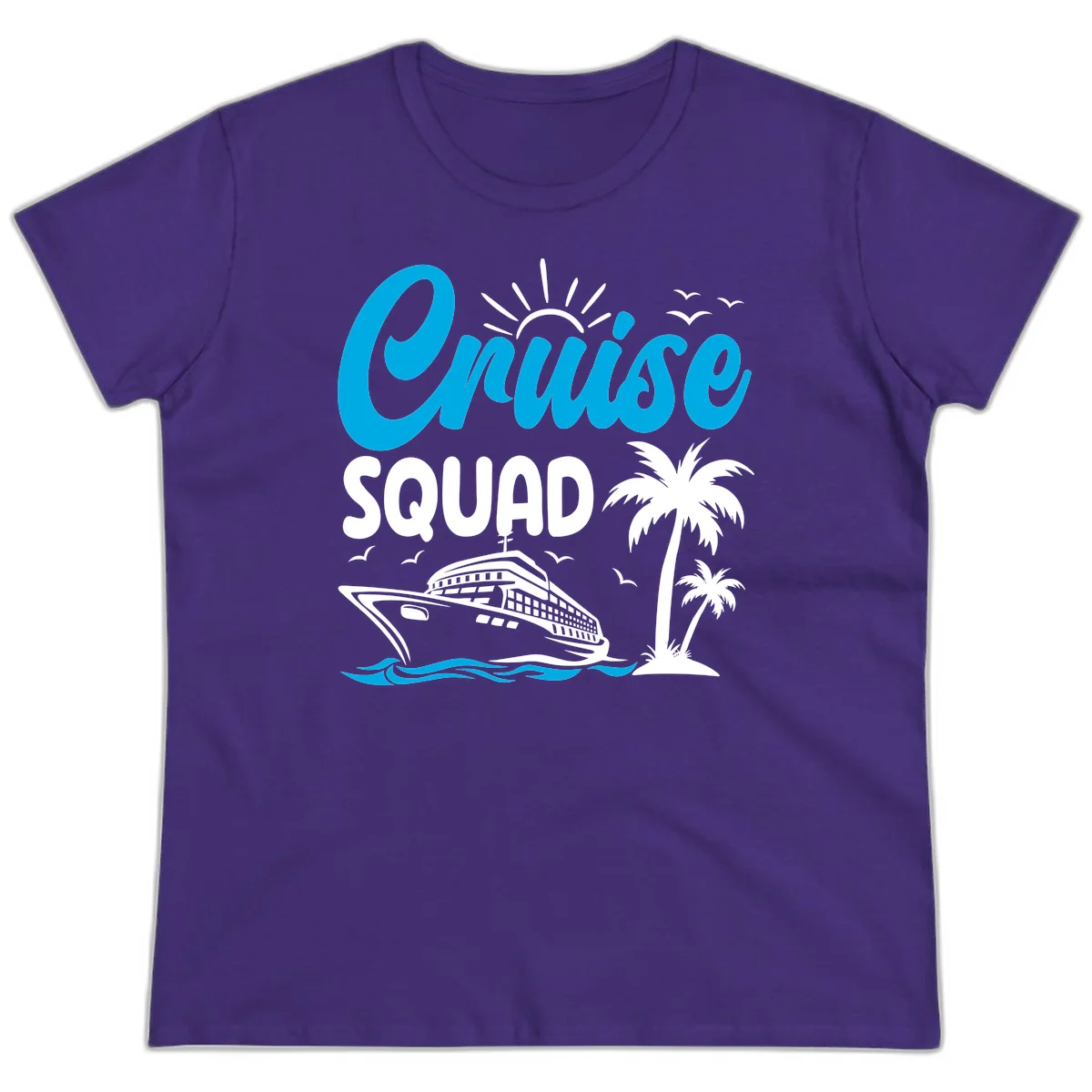 Cruise Squad Vacation Vibes Ladies Tee in Purple
