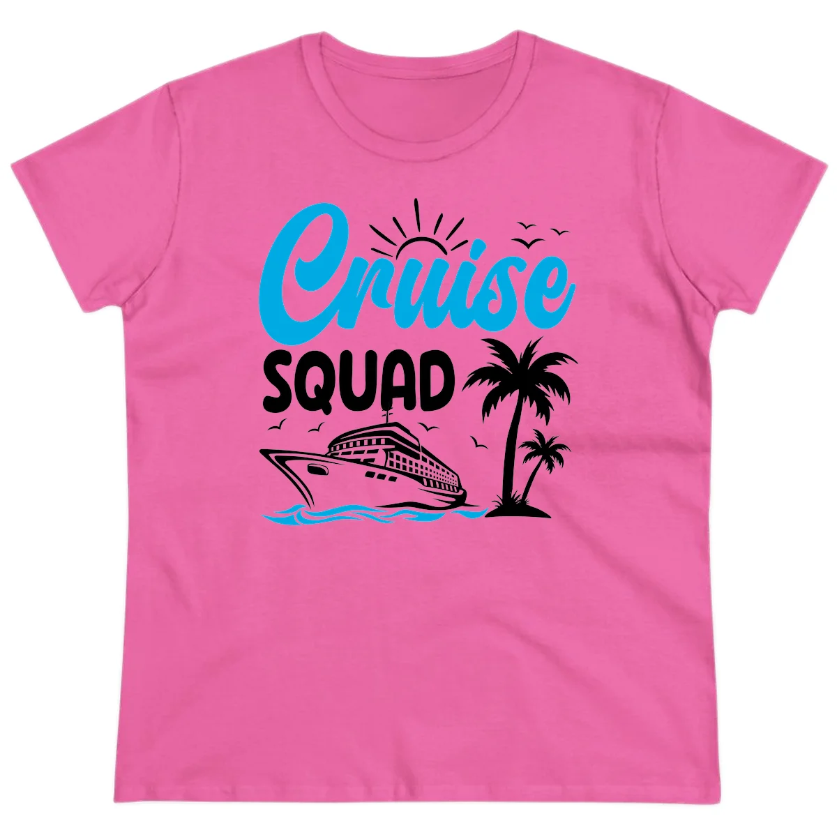 Cruise Squad Vacation Vibes Ladies Tee in Azalea