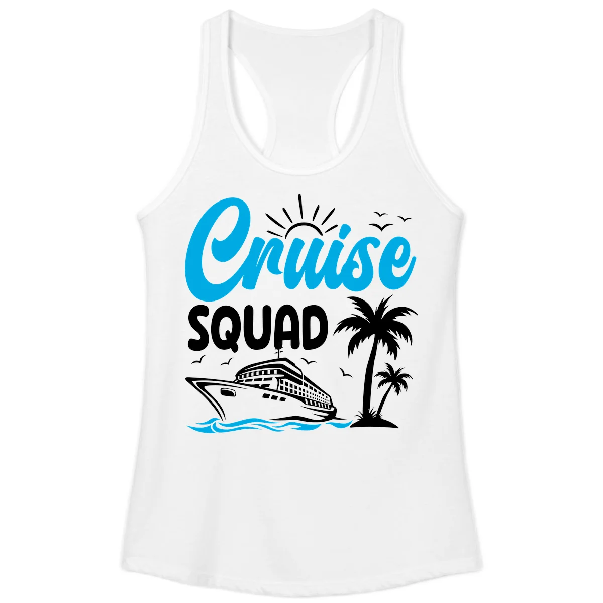 Cruise Squad Vacation Vibes Ladies Tank in White