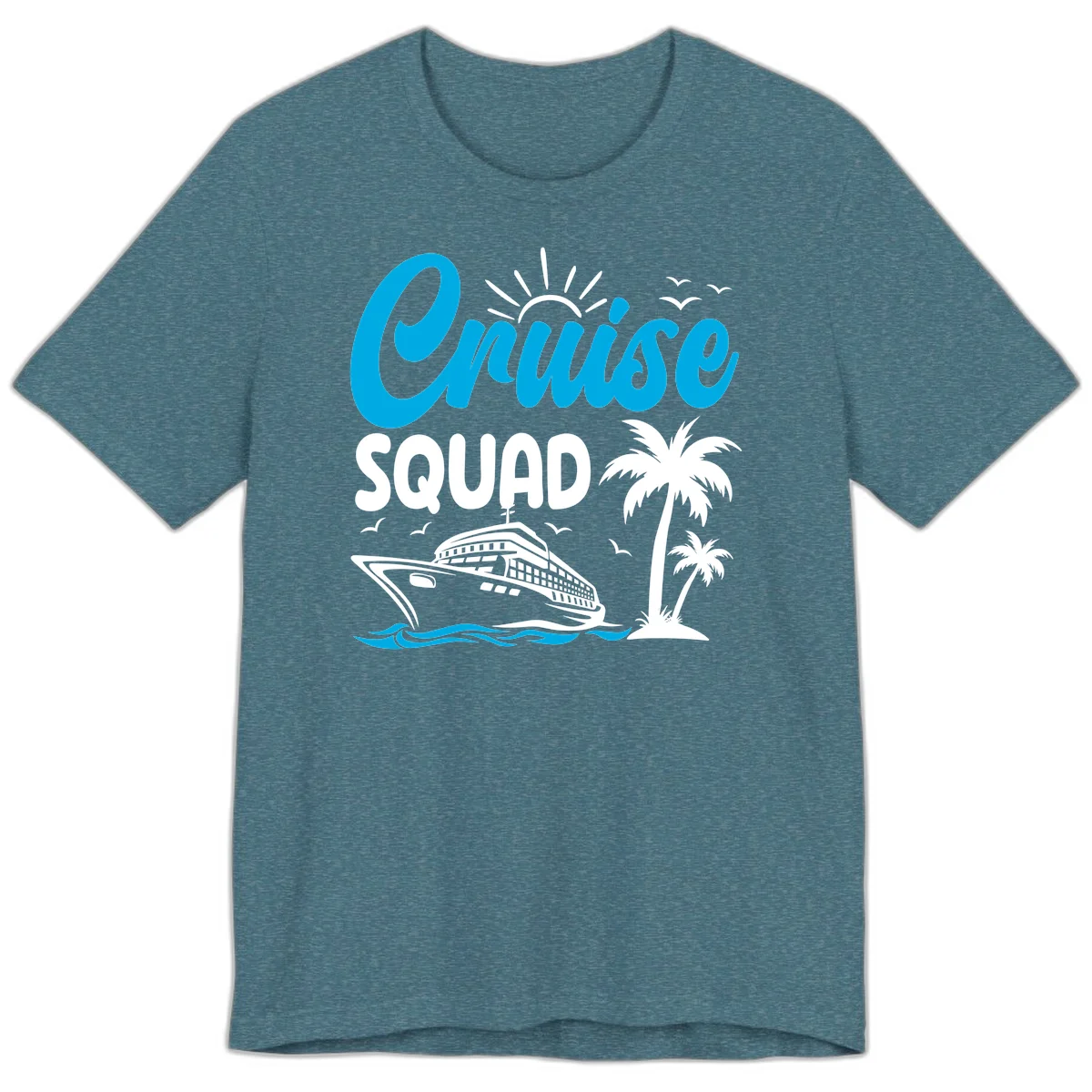 Cruise Squad Vacation Vibes Premium T-Shirt in Heather Deep Teal