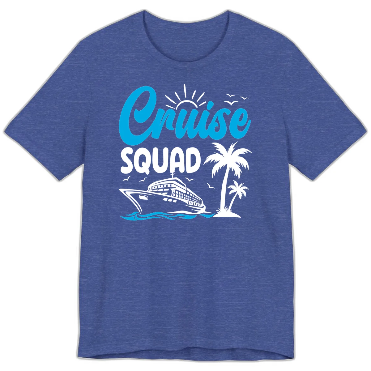 Cruise Squad Vacation Vibes Premium T-Shirt in Heather True Royal