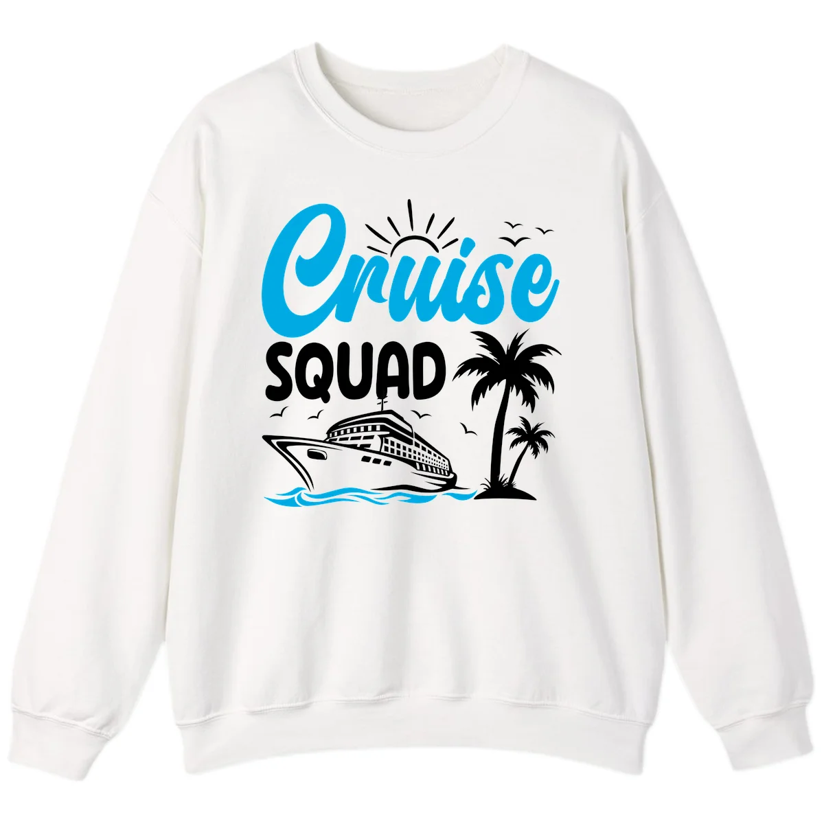 Cruise Squad Vacation Vibes Sweatshirt in White