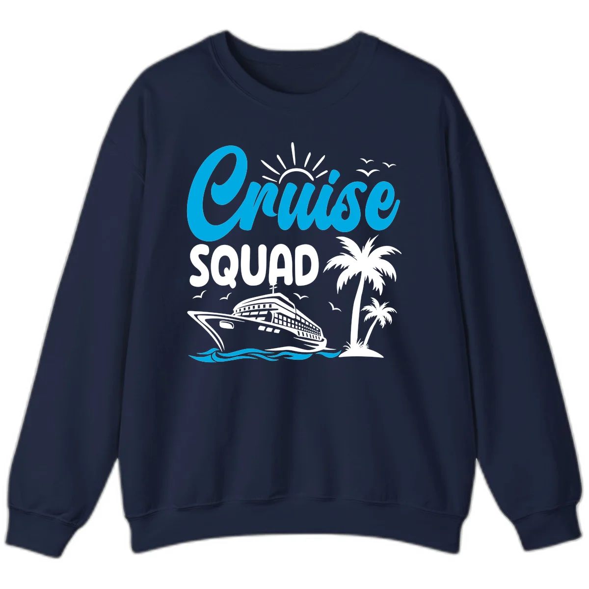 Cruise Squad Vacation Vibes Sweatshirt in Navy