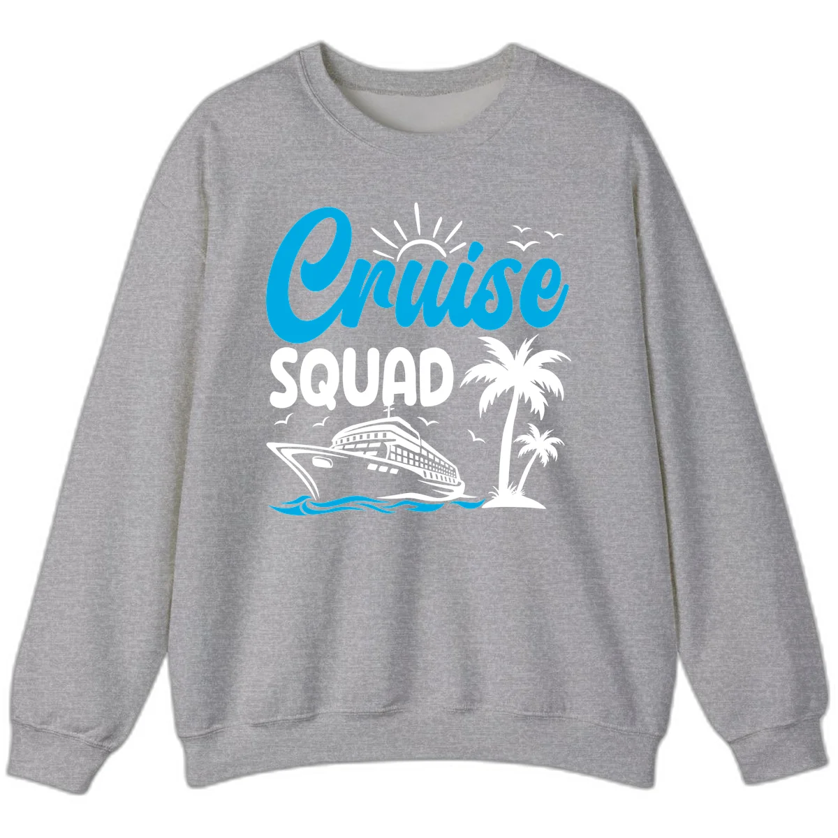 Cruise Squad Vacation Vibes Sweatshirt in Sport Grey