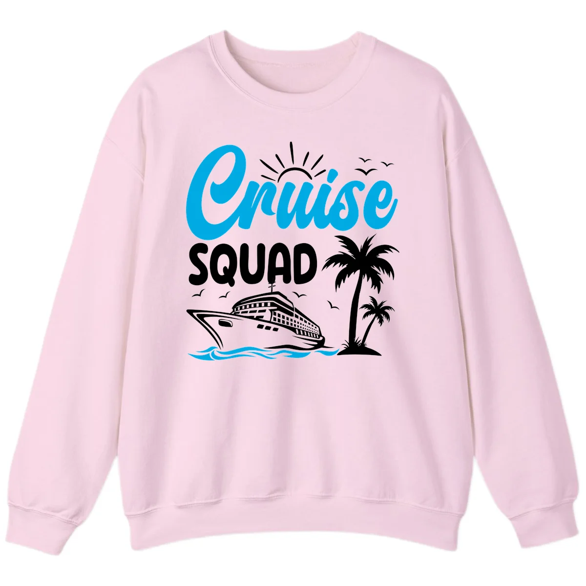 Cruise Squad Vacation Vibes Sweatshirt in Light Pink