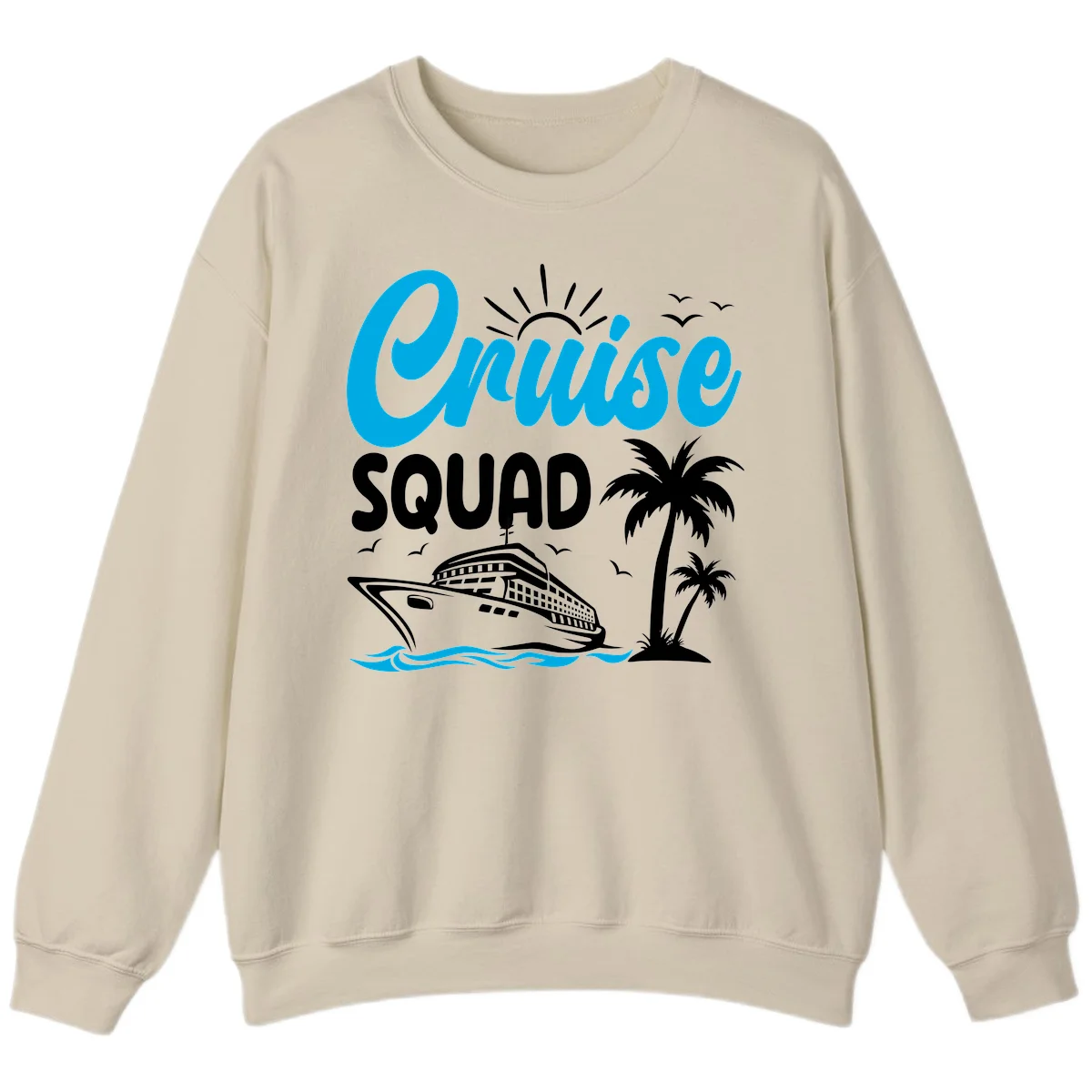Cruise Squad Vacation Vibes Sweatshirt in Sand