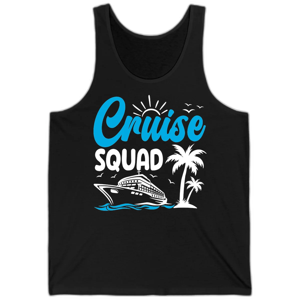 Cruise Squad Vacation Vibes Tank Top in Black