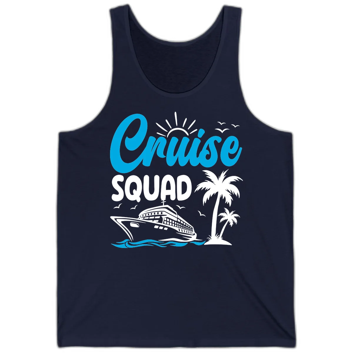 Cruise Squad Vacation Vibes Tank Top in Navy