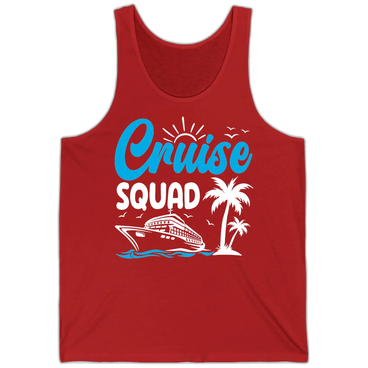 Cruise Squad Vacation Vibes Tank Top in Red