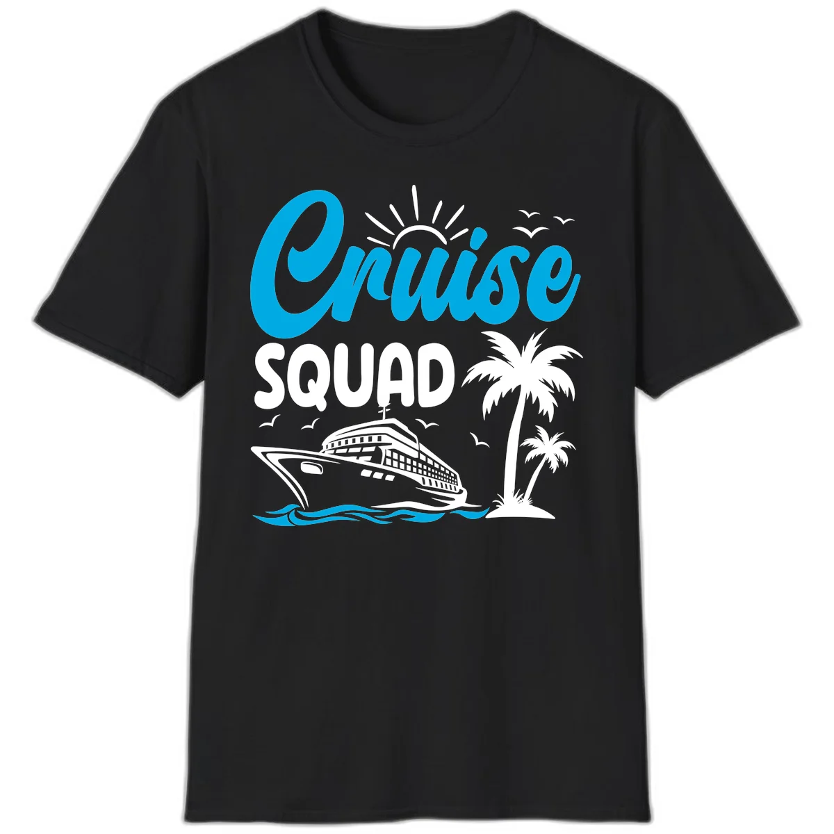 Cruise Squad Vacation Vibes T-Shirt in Black
