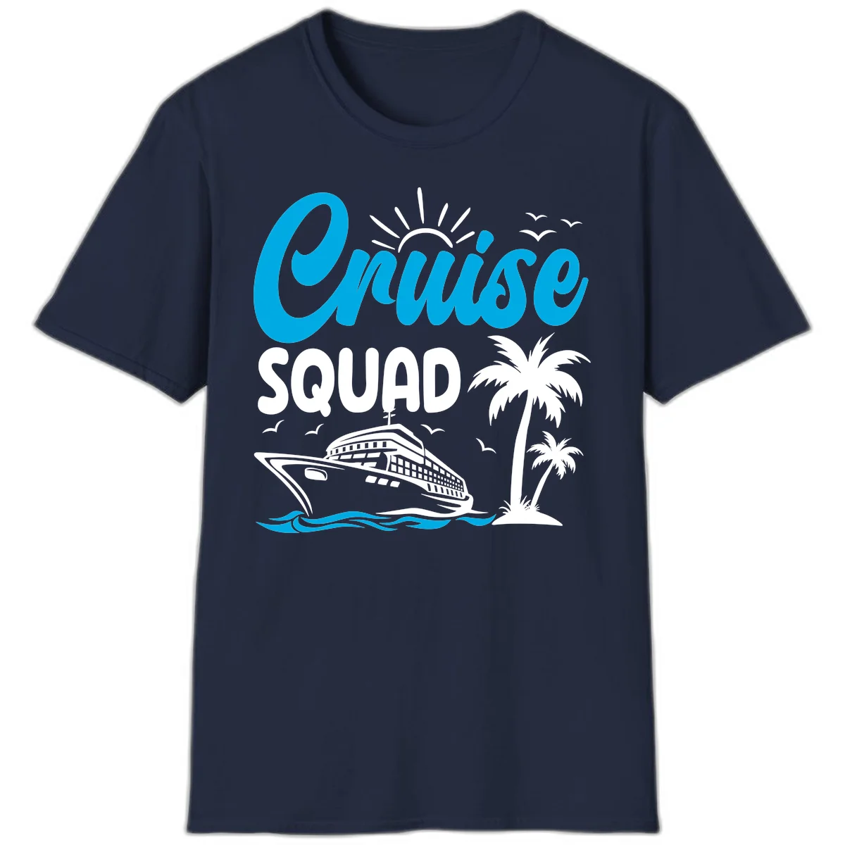 Cruise Squad Vacation Vibes T-Shirt in Navy