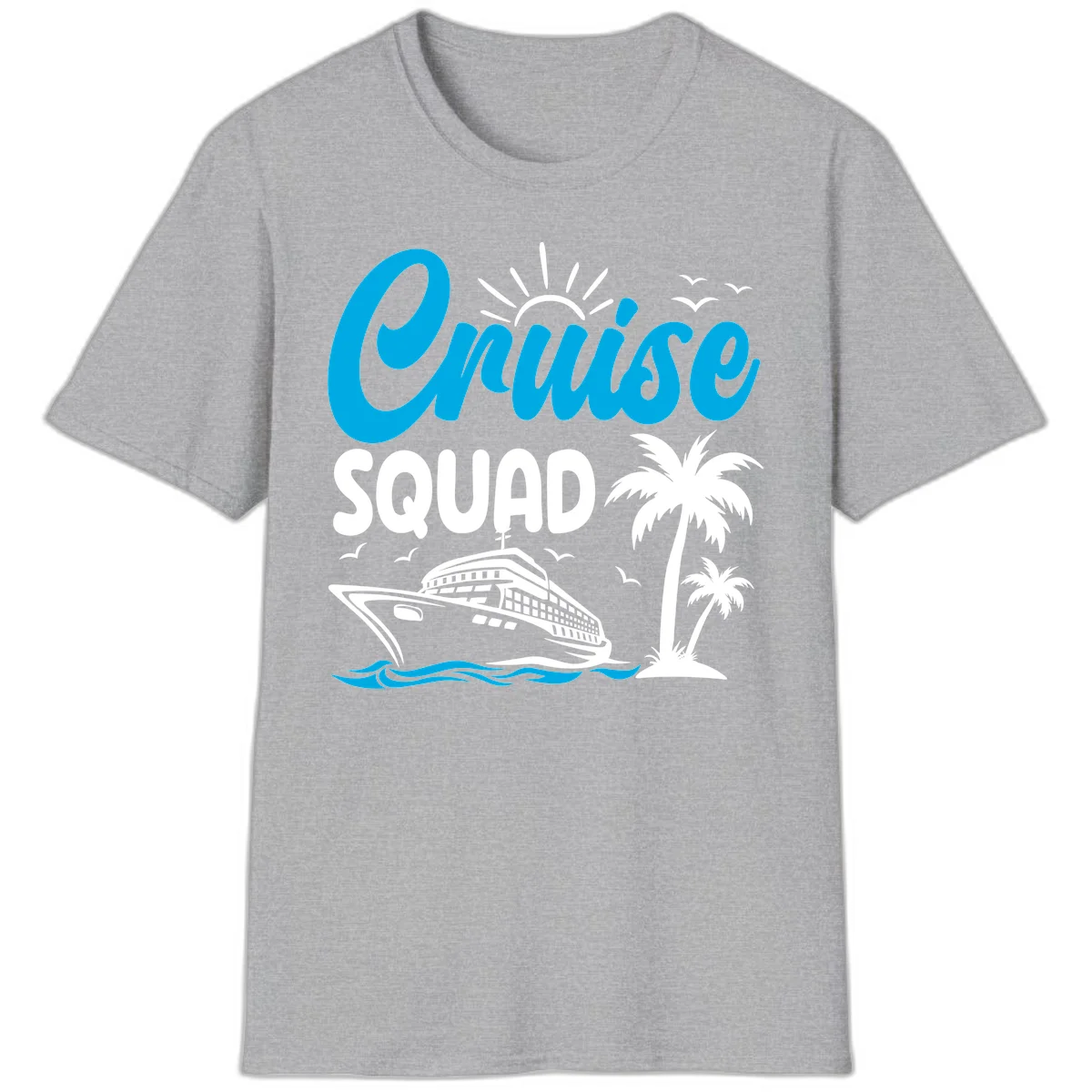 Cruise Squad Vacation Vibes T-Shirt in Sport Grey