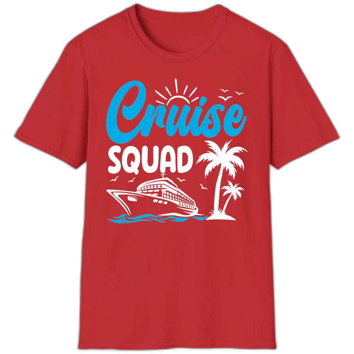 Cruise Squad Vacation Vibes T-Shirt in Red