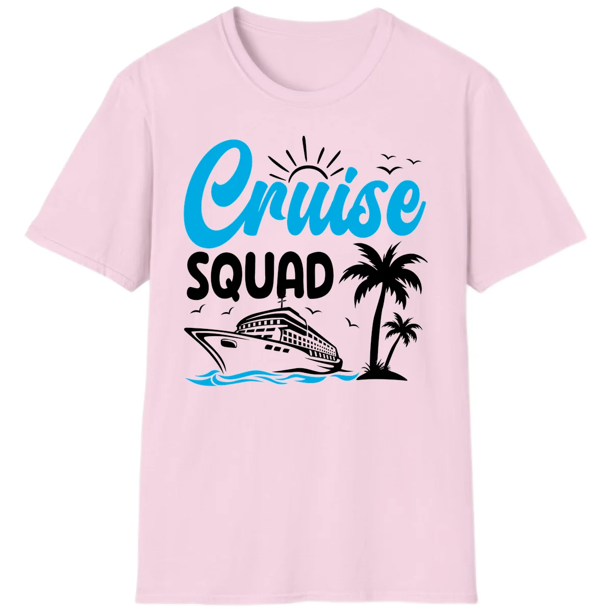 Cruise Squad Vacation Vibes T-Shirt in Light Pink