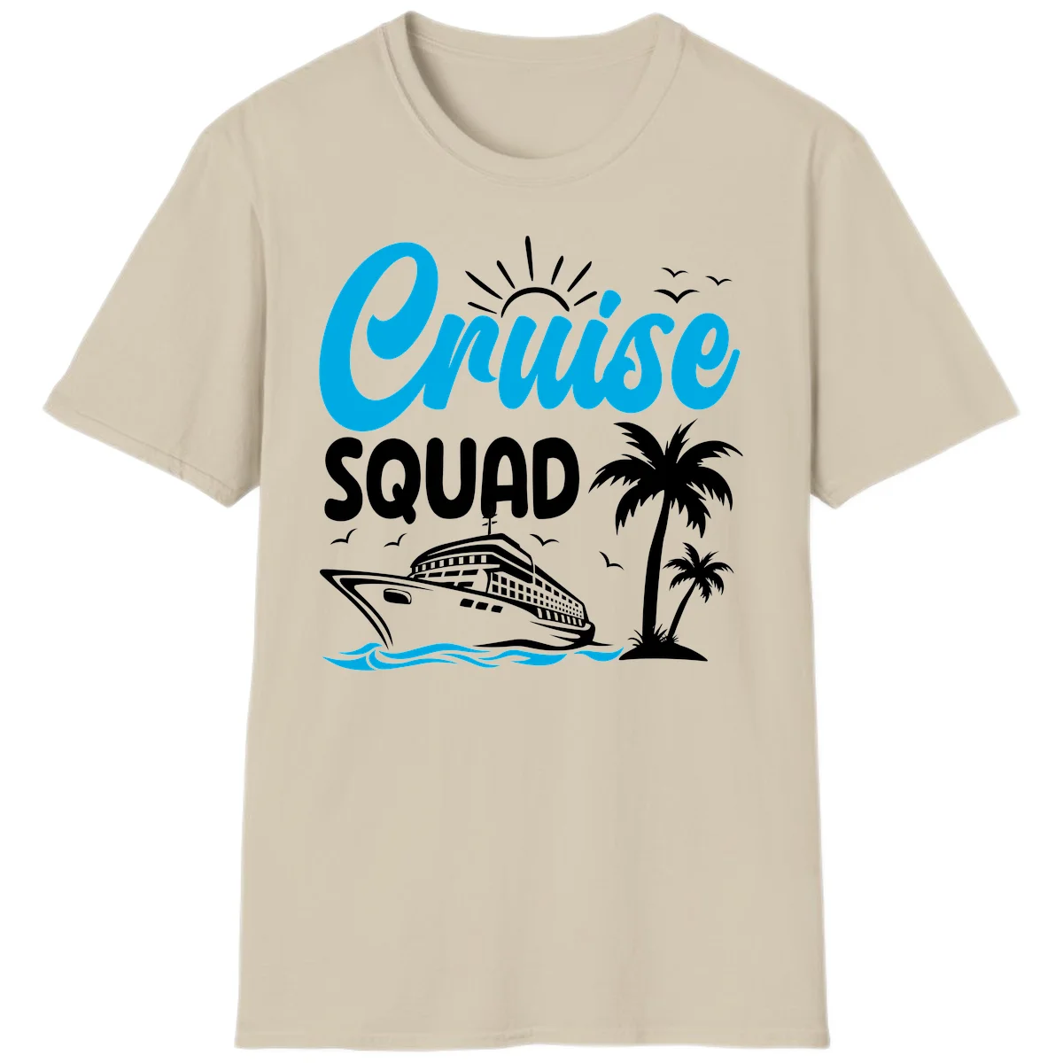 Cruise Squad Vacation Vibes T-Shirt in Sand