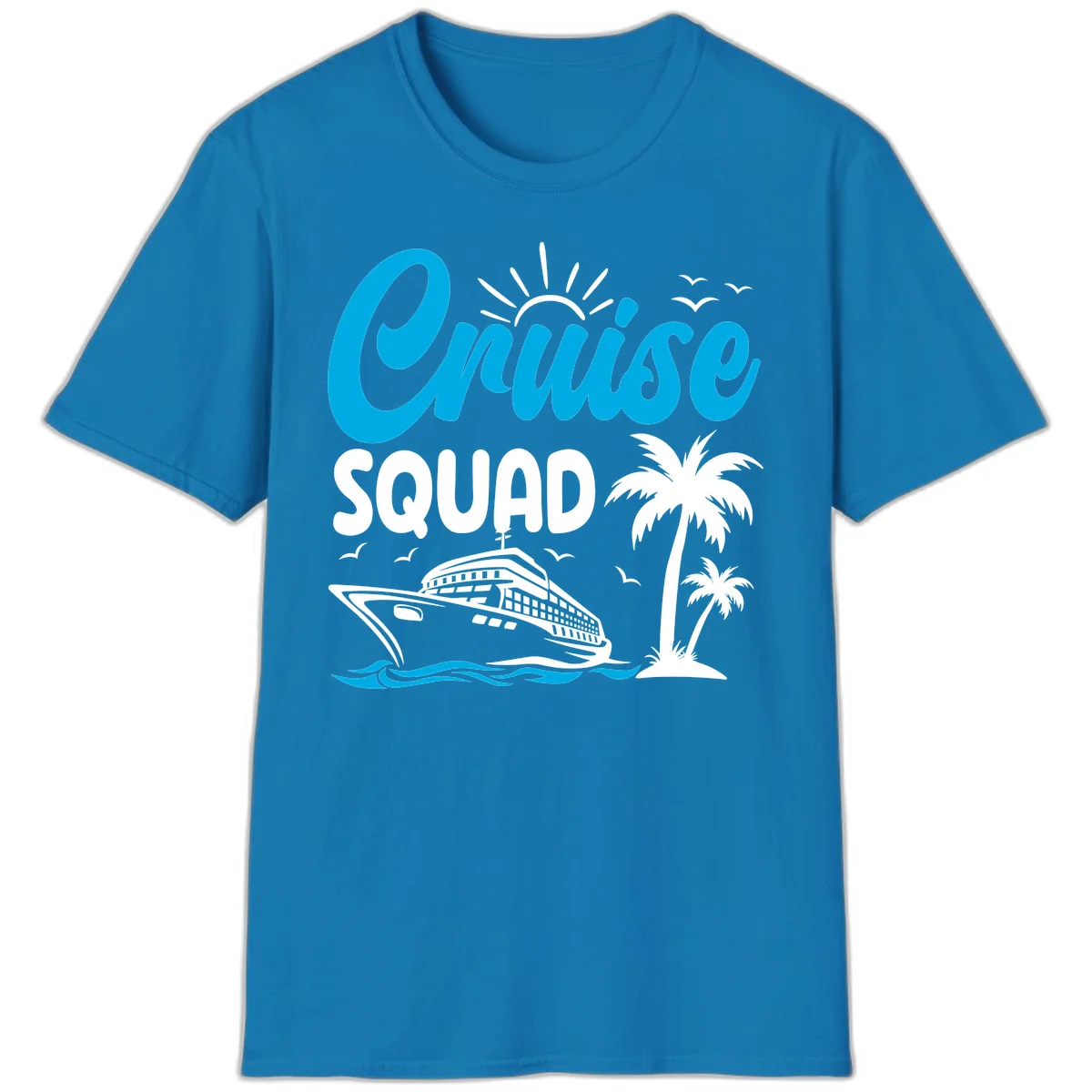 Cruise Squad Vacation Vibes T-Shirt in Sapphire