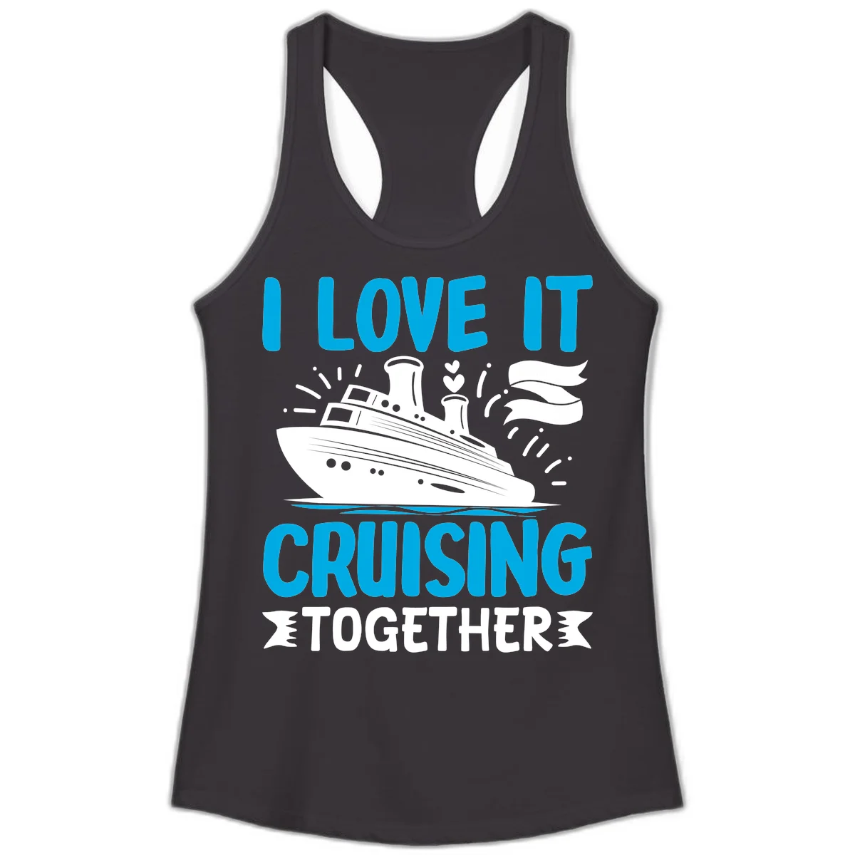 I Love It Cruising Together Ladies Tank Top in Black