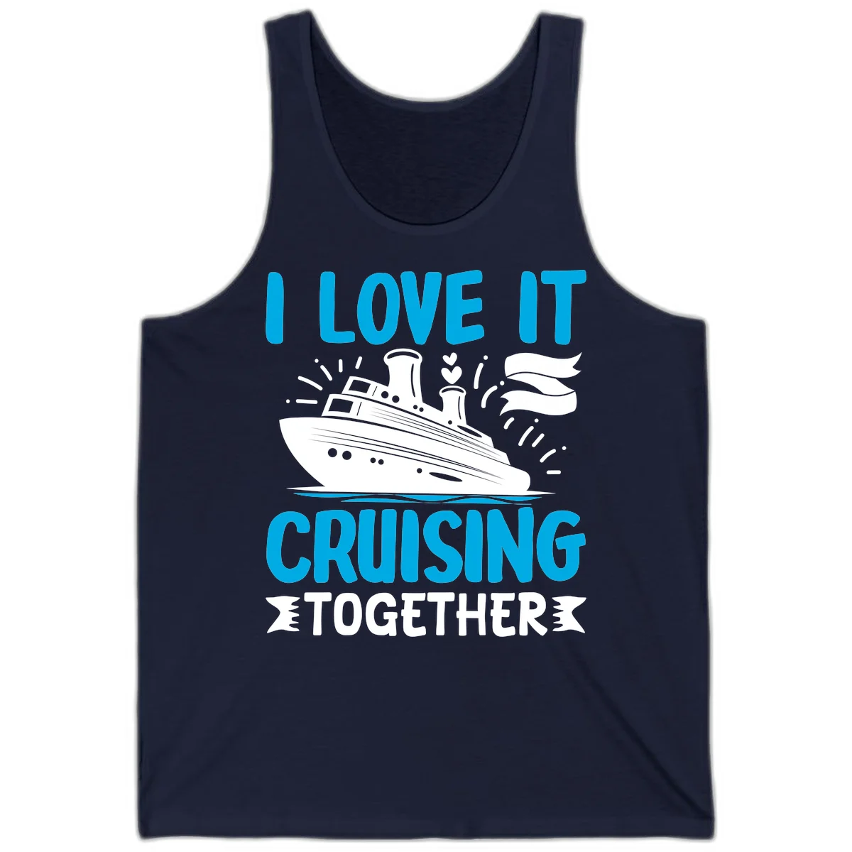I Love It Cruising Together Cruise Tank Top in Navy