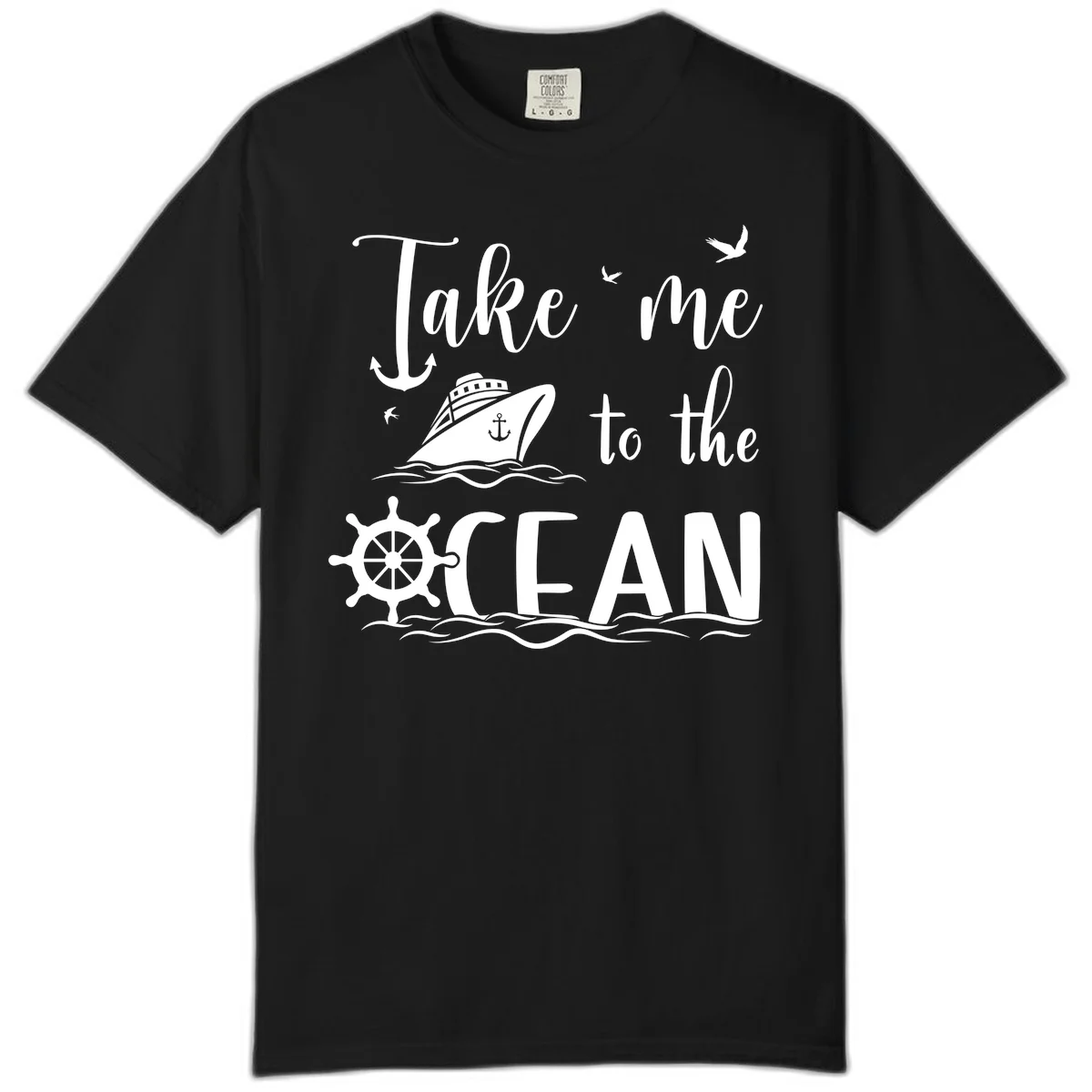 Take Me To The Ocean Comfort Color in Black