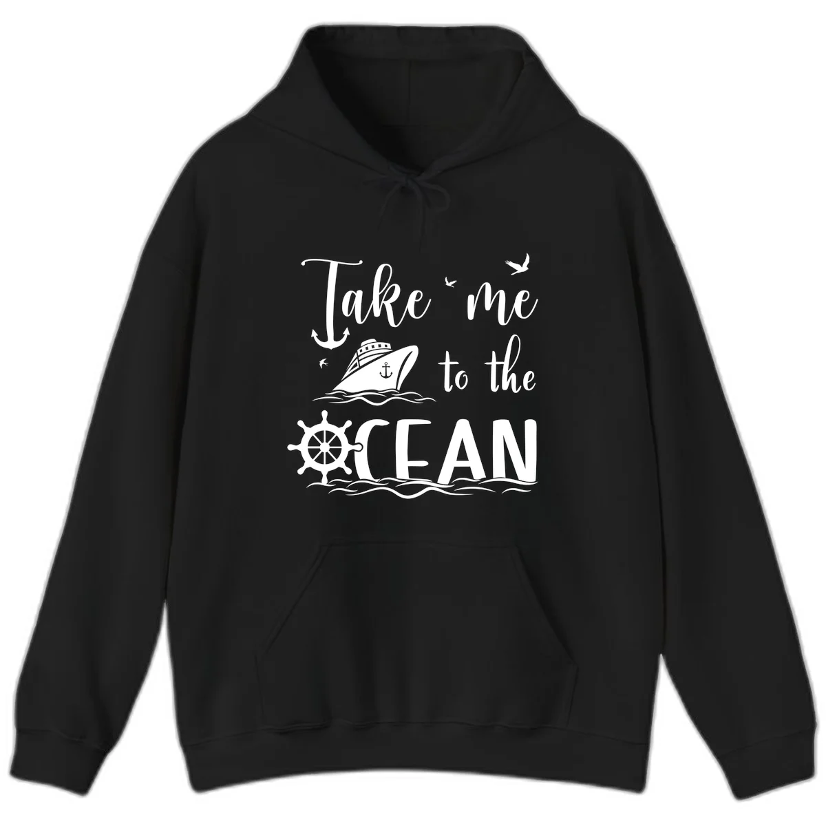 Take Me To The Ocean Hoodie in Black