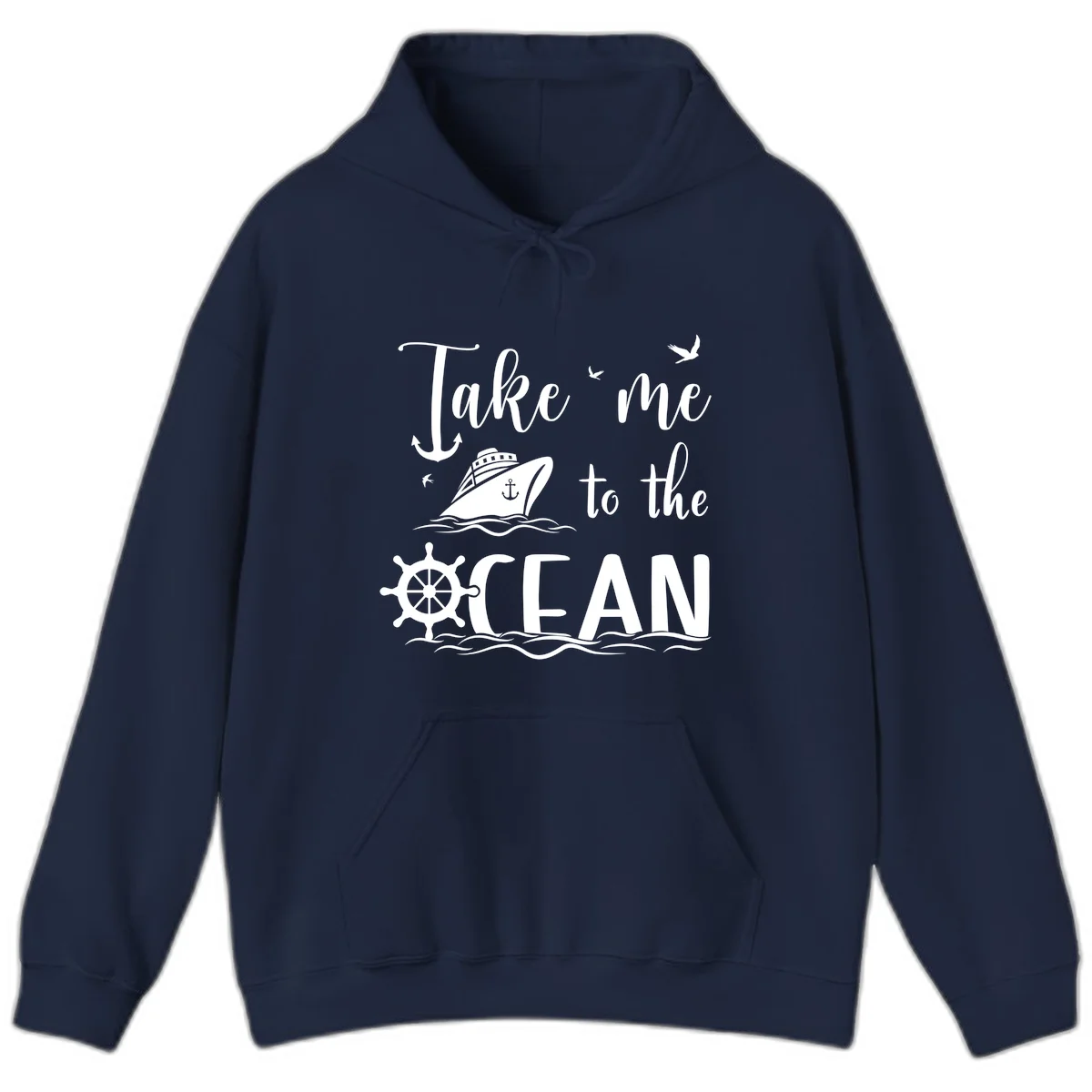Take Me To The Ocean Hoodie in Navy