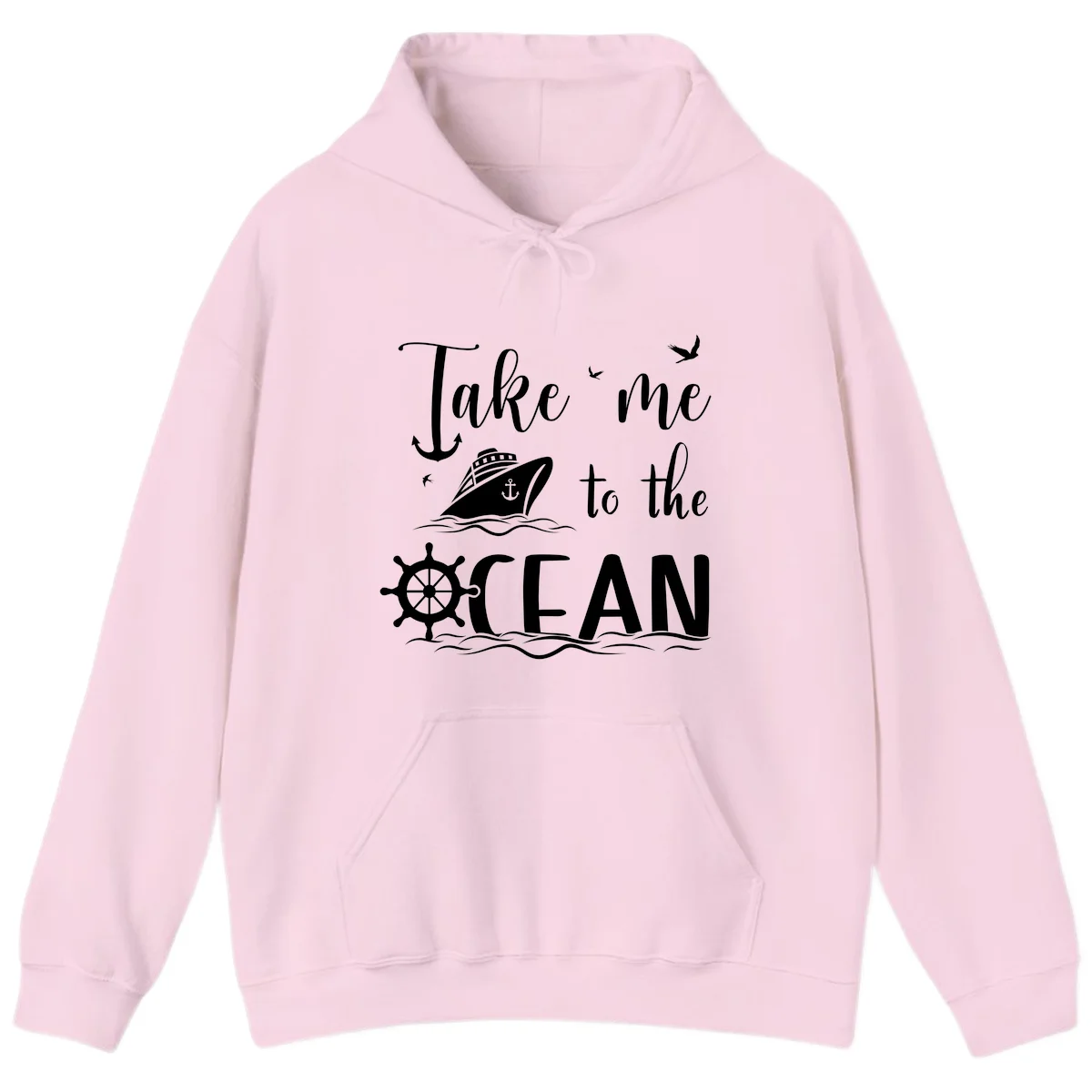 Take Me To The Ocean Hoodie in Light Pink