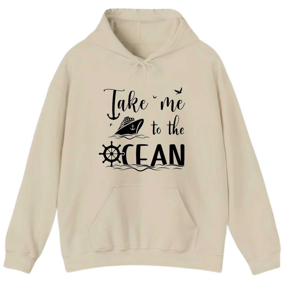 Take Me To The Ocean Hoodie in Sand