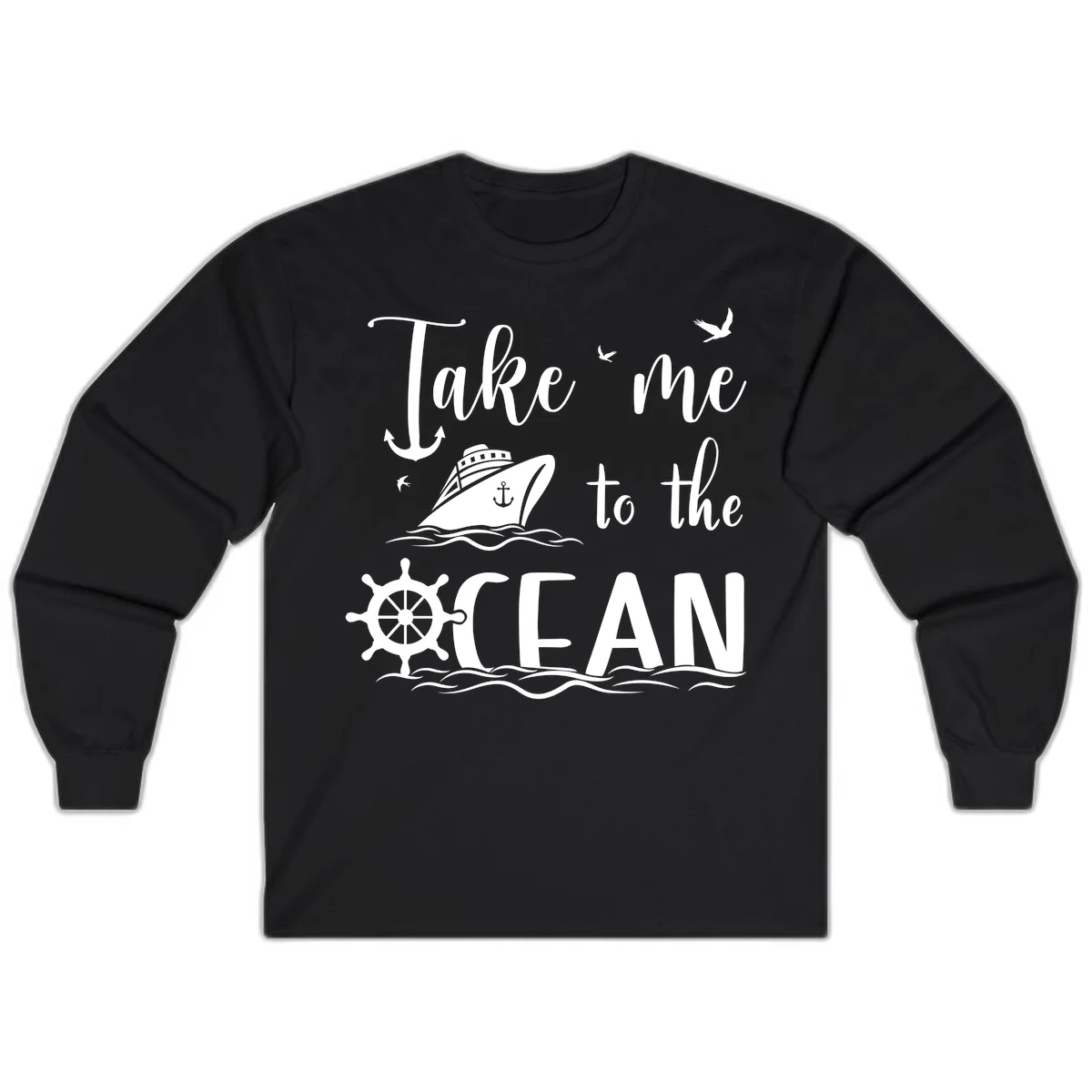 Take Me To The Ocean Long Sleeve in Black