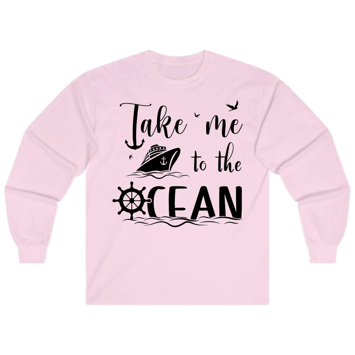 Take Me To The Ocean Long Sleeve in Light Pink