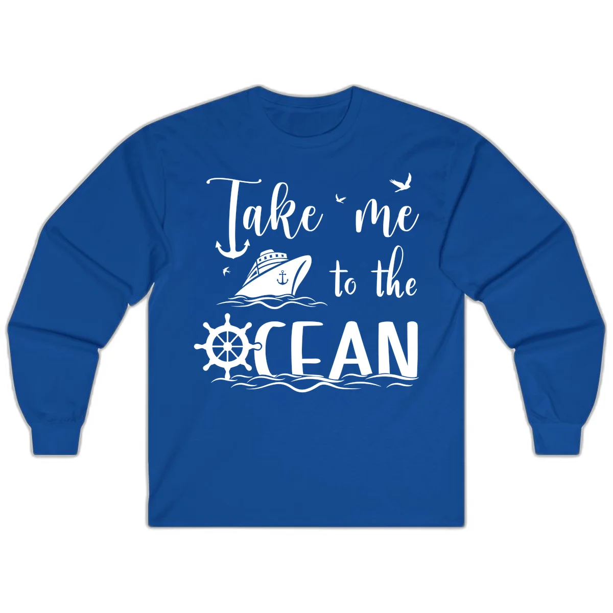 Take Me To The Ocean Long Sleeve in Royal