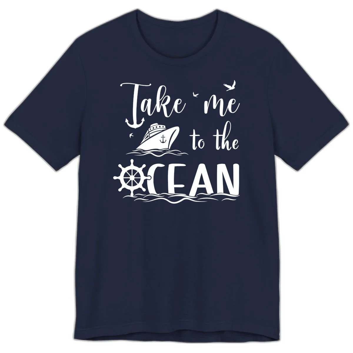 Take Me To The Ocean Premium T-Shirt in Navy