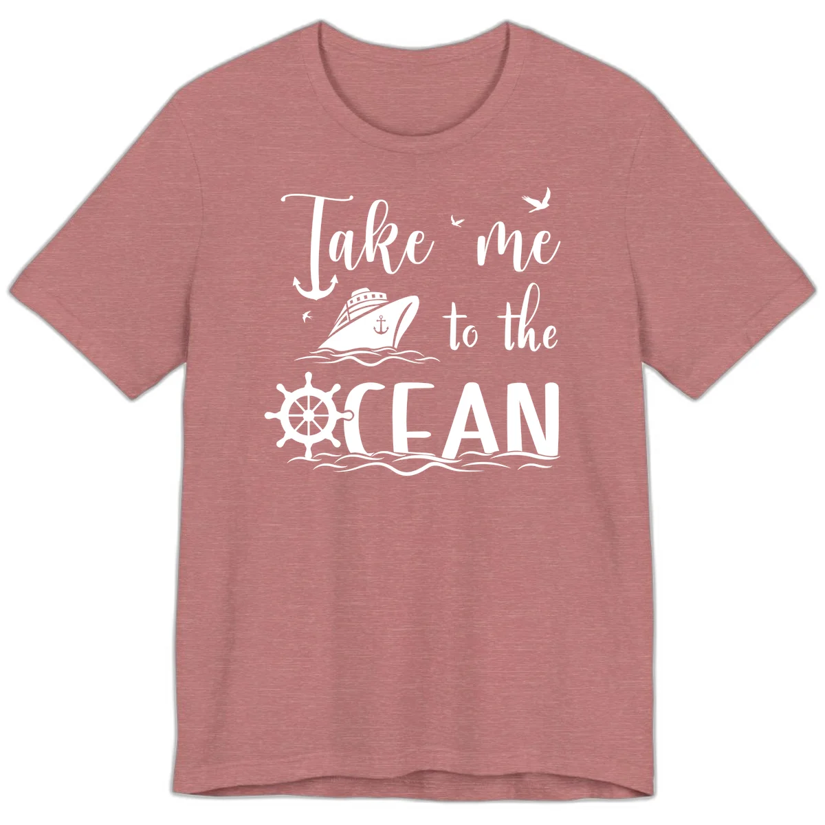 Take Me To The Ocean Premium T-Shirt in Heather Mauve