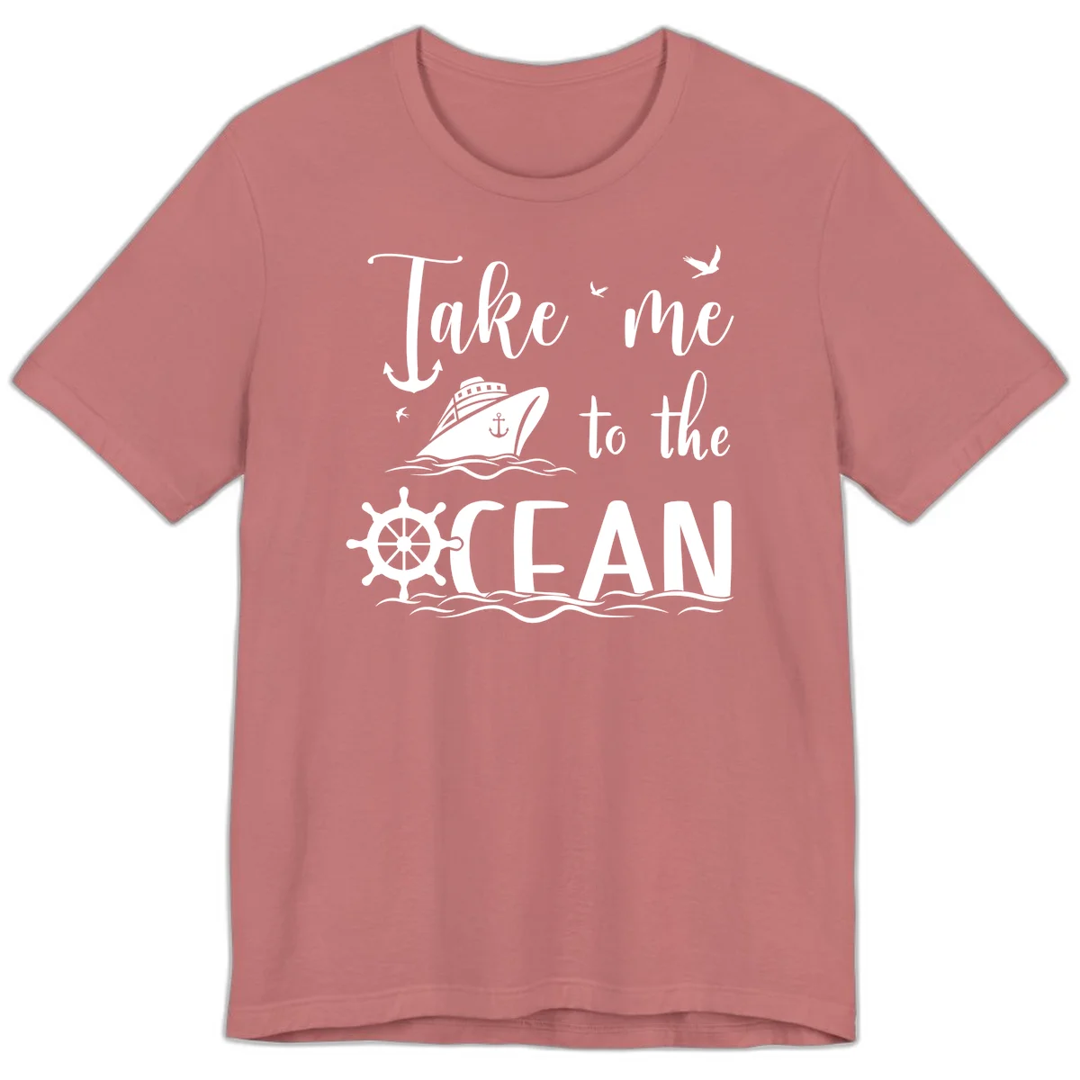 Take Me To The Ocean Premium T-Shirt in Mauve