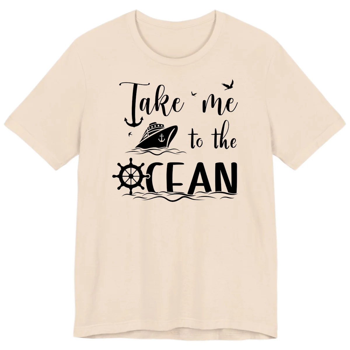 Take Me To The Ocean Premium T-Shirt in Soft Cream