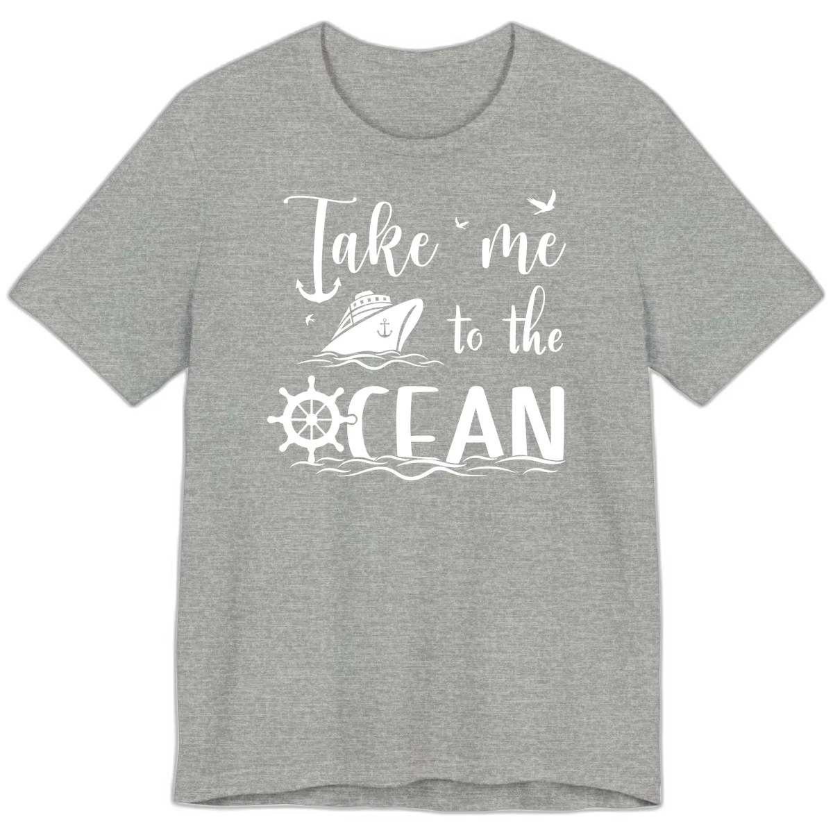 Take Me To The Ocean Premium T-Shirt in Athletic Heather