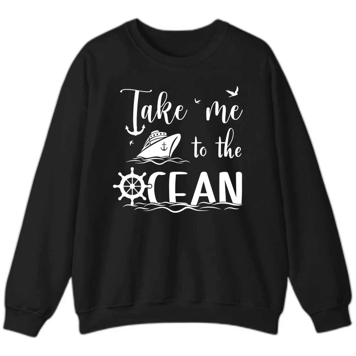 Take Me To The Ocean Sweatshirt in Black