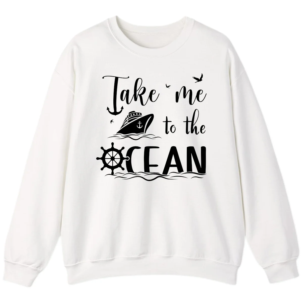 Take Me To The Ocean Sweatshirt in White