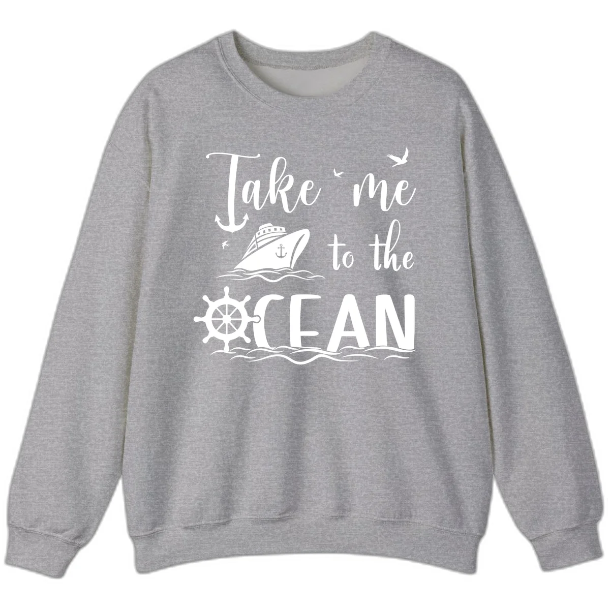 Take Me To The Ocean Sweatshirt in Sport Grey