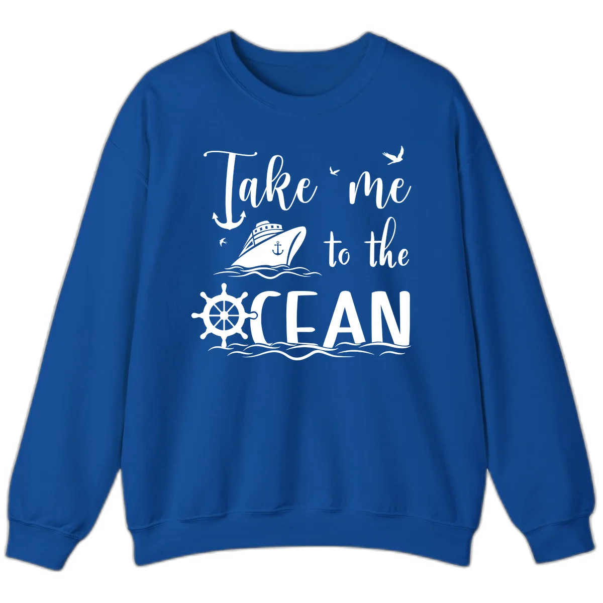 Take Me To The Ocean Sweatshirt in Royal
