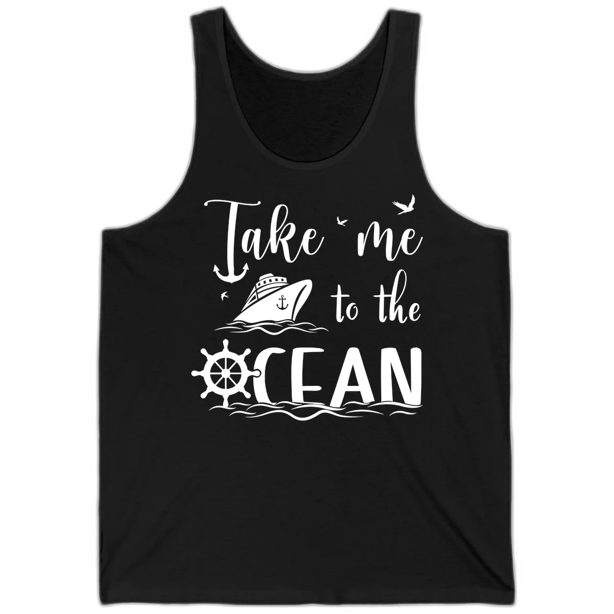 Take Me To The Ocean Tank in Black